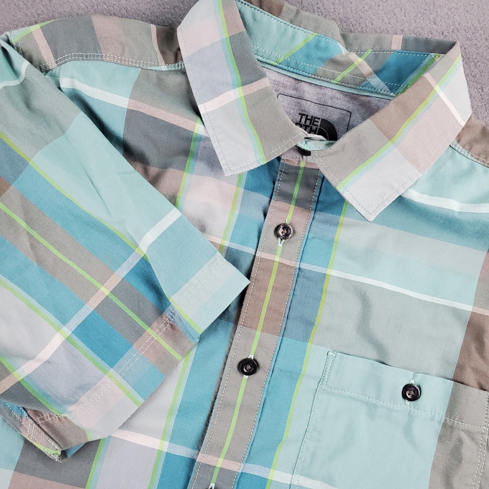 Men's The North Face Plaid Short Sleeve Button Up Shirt - Casual‎ Summer Top M